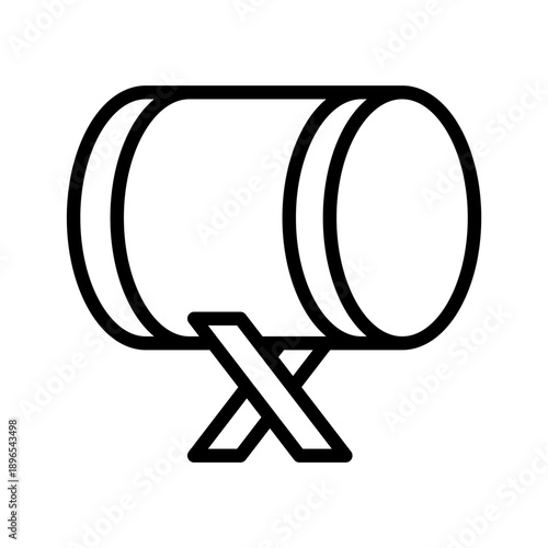 Black line icon bedug. Minimalist islamic ramadan outline icon isolated background.