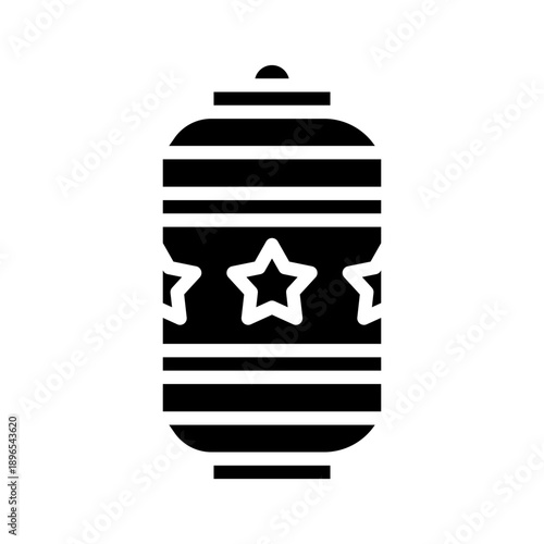Black solid icon ramadan lantern. Minimalist islamic ramadan silhouette icon isolated background.