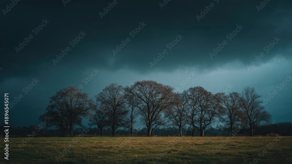Obraz premium Dramatic Landscape with Stormy Sky