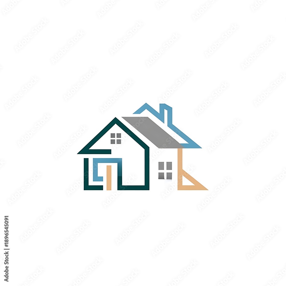 Fototapeta premium Modern house logo design template.