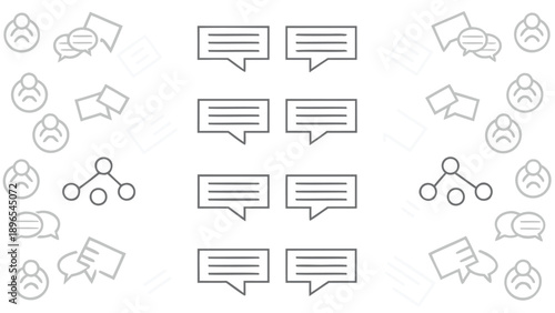 Vector chat and emoticon icons, for website, app, or UI, isolated on transparent background, png
