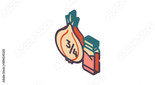 Colorful illustration of pomegranate and books together symbolizing knowledge and nutrition.