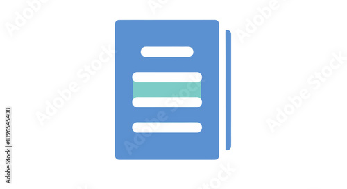 Simple blue document icon with three lines of text.