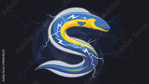 Dynamic Electric Eel Illustration with Lightning Energy