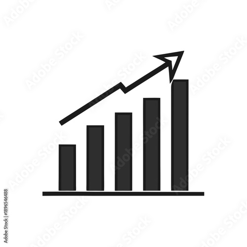 Upward Trajectory: A dynamic illustration showcases an ascending bar graph with a bold arrow, symbolizing consistent growth, upward mobility, and the pursuit of ambitious goals.