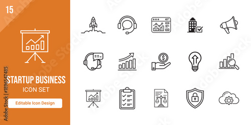 Support Center Line Icon Set Customer Service Help Desk Vector