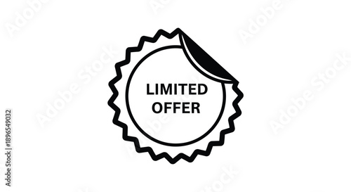 Black sticker with text limited offer design a striking silhouette