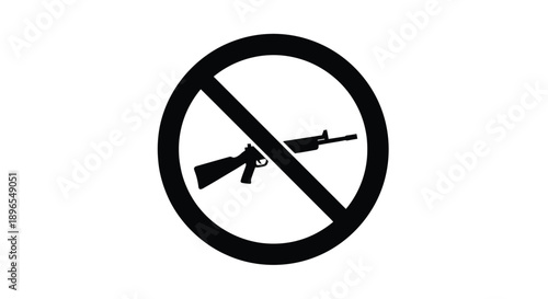 Prohibition symbol featuring a rifle a clear message of peace silhouette