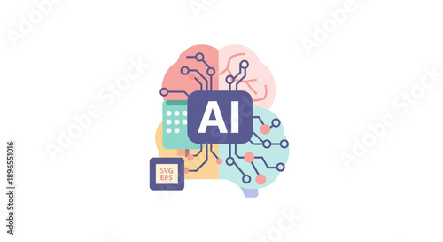 Artificial Intelligence Logo Design Symbol.