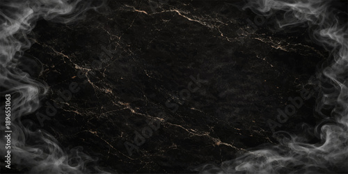 An abstract texture of swirling blue and white smoke clouds against a dark black background creates a moody night sky pattern resembling a storm of fog in deep space