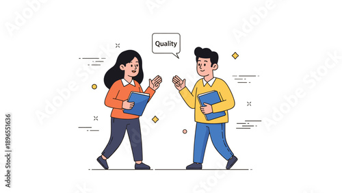 Asian male and female adults engaging in friendly discussion