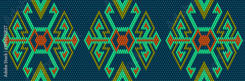  Ethnic, folk, geometric, mosaic ornament, pattern for fabrics, interiors, ceramics and furniture in the Arabian style.