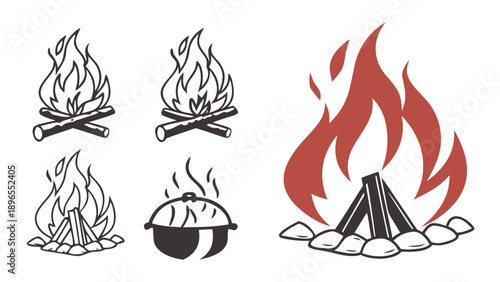 set of fire icons