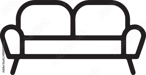 Two seater sofa line vector icon.