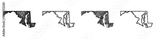 Sketch Maryland map design set
