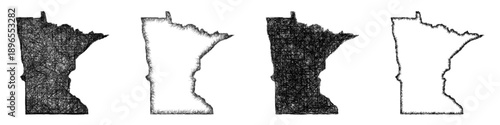 Sketch Minnesota map design set