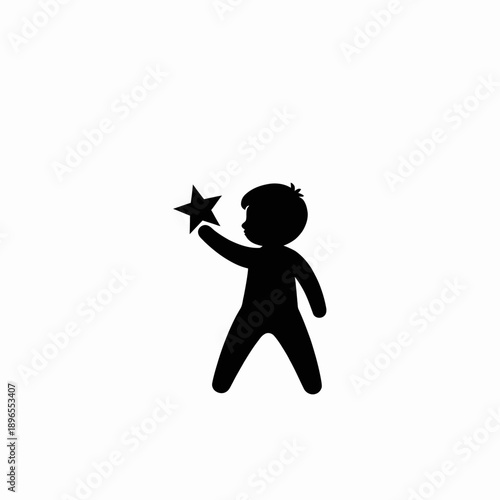Silhouette of a Child Reaching for a Star Illustrating Aspirational Dreams and Ambitions
