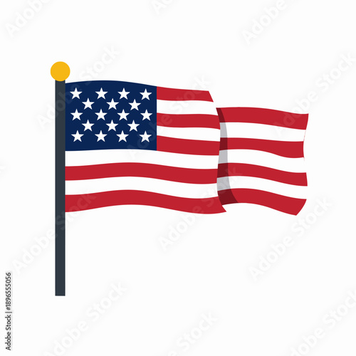 Illustration of a Traditional National Flag with Stars and Stripes Symbolizing Freedom and Unity in a Stylized Graphic Representation of Patriotism and Heritage