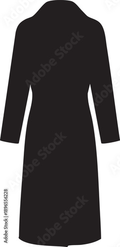 Long Coat Silhouette Icon Black Fashion Overcoat