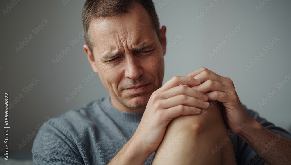 Obraz premium Knee pain indicating joint, arthritis, and tendon issues