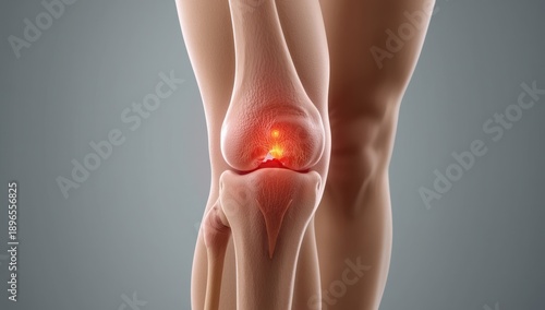 Knee discomfort, inflamed meniscus, accurate depiction of an arthritic joint; ongoing, intense pain with swelling and rigidity