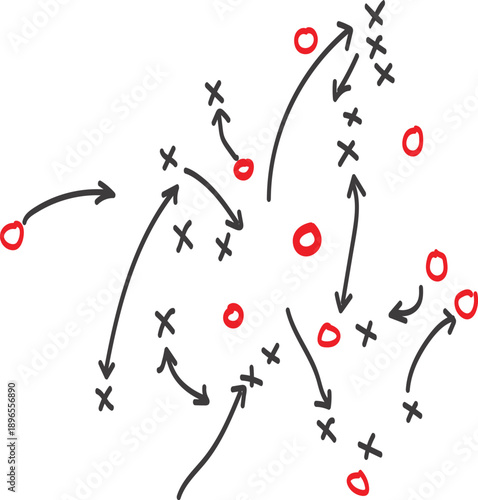 Football play diagram with routes and assignments
