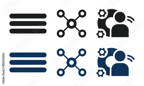 Business Management Network and Process Flow Icons