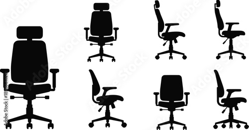 Office chair silhouettes. 