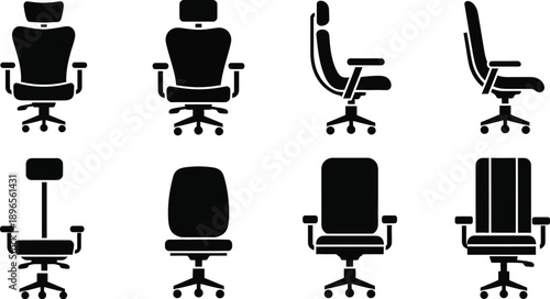 Office chair silhouettes. 