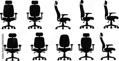 Office chair silhouettes. 