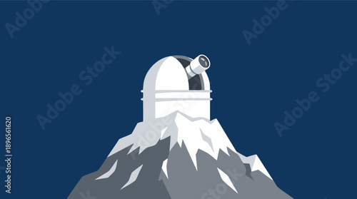Observatory on a Snowy Mountain Peak.