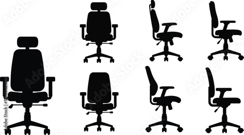 Office chair silhouettes. 