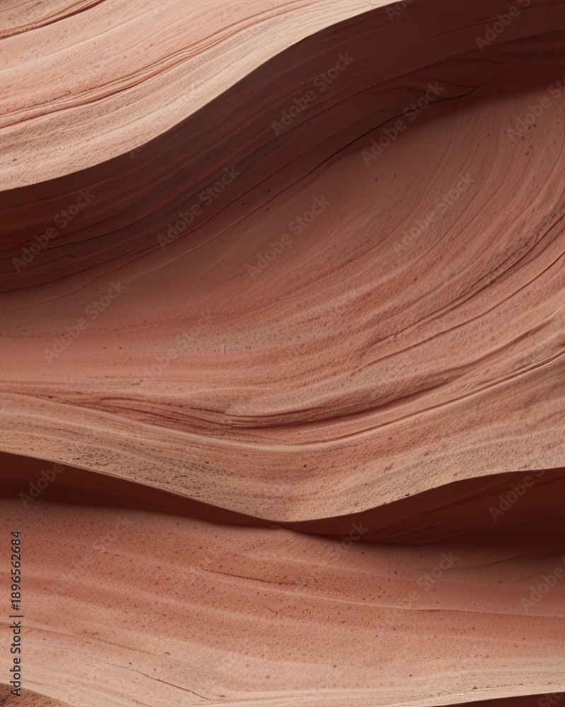 Obraz premium Sculpted Sandstone Texture with Flowing Red Curves and Rosy Pink Mineral Finish Background