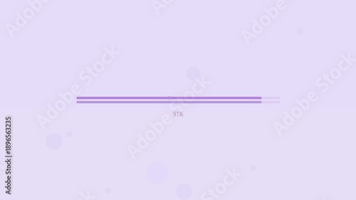 Progress bar animation showing loading completion at 100 percent on a plain background