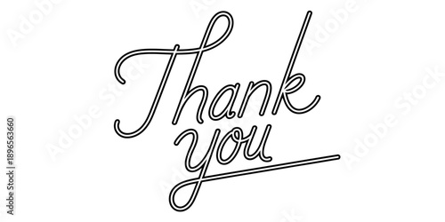 A beautifully crafted 'thank you' text, expressing gratitude with elegant script lettering