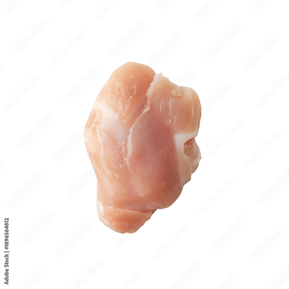 Fototapeta premium Human hand holding fresh raw chicken breast isolated on a white background