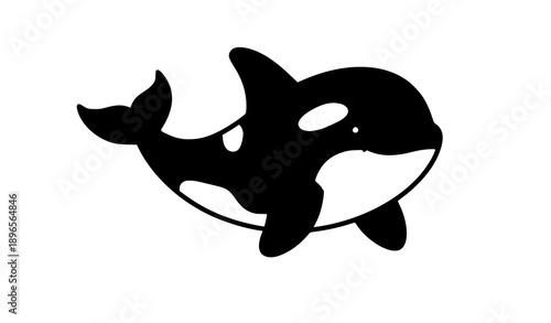 vector illustration of a black and white shark