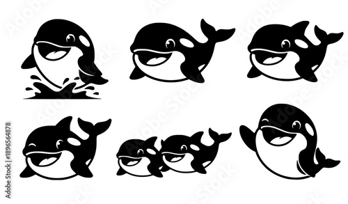 Cute funny dolphin vector illustration
