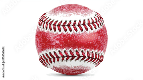 Professional Red Baseball with Lace Stitching on Game Day