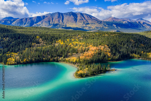 Fotografie Mountain lake in the fall