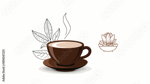 Chai Logo Design and Karak Milk Chai Illustration Vector