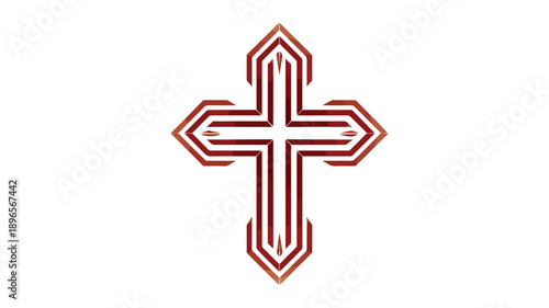 Elegant Christian Cross Design Concept Vector with Outline - Isolated