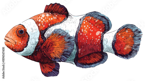 Vibrant Clown Fish Cartoon Vector Illustration for Creative Projects