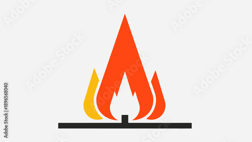 Abstract stylized fire flame graphic