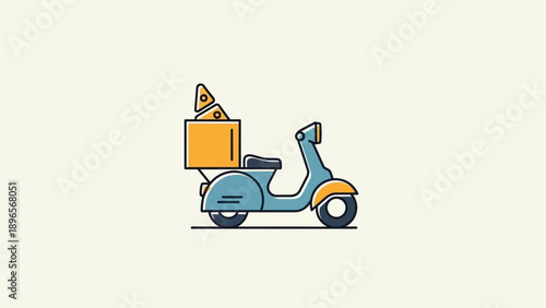 Scooter carrying a pizza delivery box