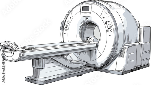 Professional CT Scanner Clipart Vector Art and Illustration Image for Medical Designs