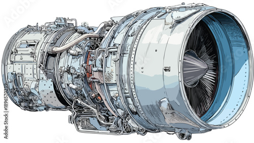 Jet Engine Clipart Vector Art and Illustration for Professional Aerospace Designs