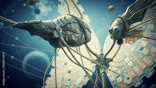 Futuristic Bio-Mechanical Butterfly Design