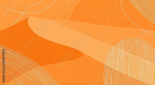 Vibrant orange abstract background with dynamic lines and shapes
