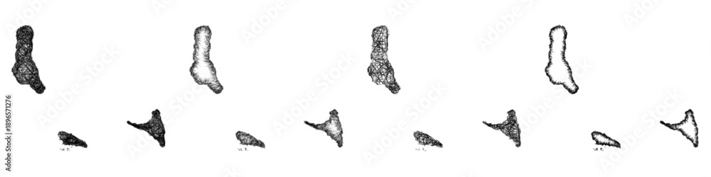 Fototapeta premium Sketch Comoros map design set